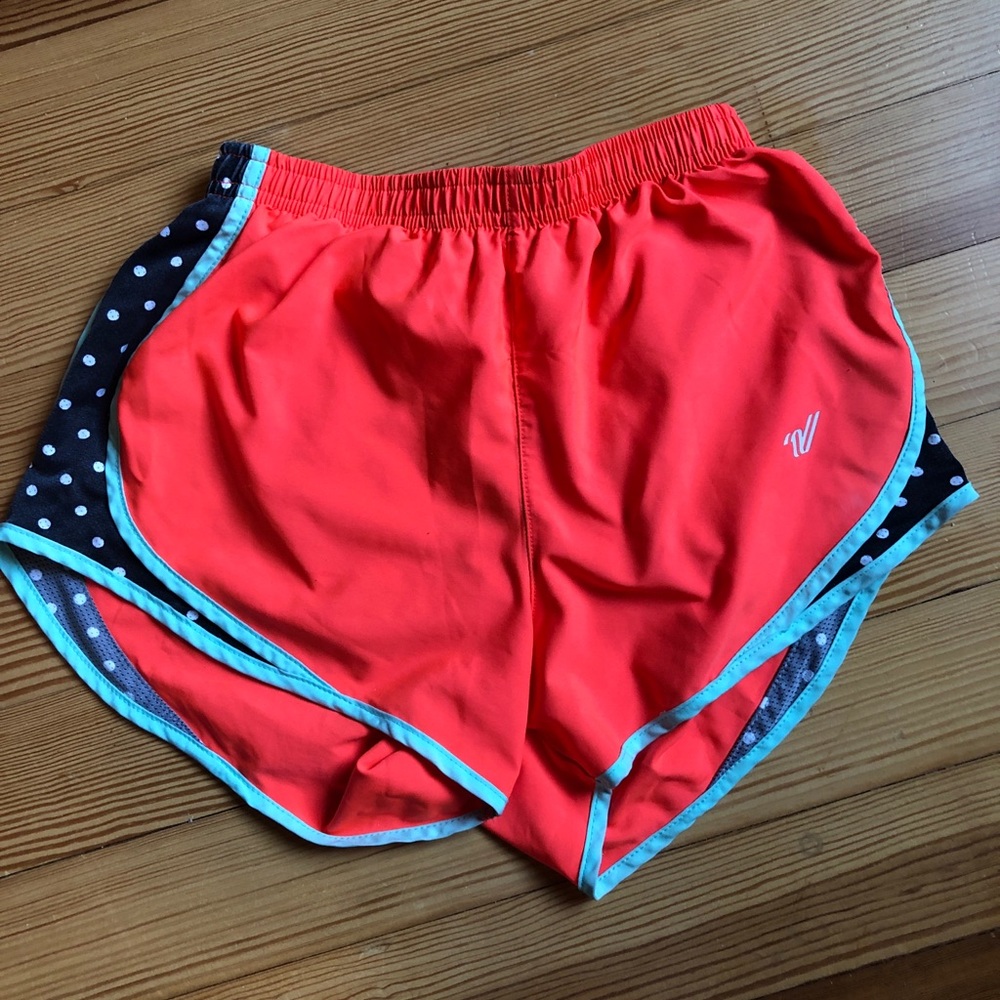 Varsity neon orange shorts